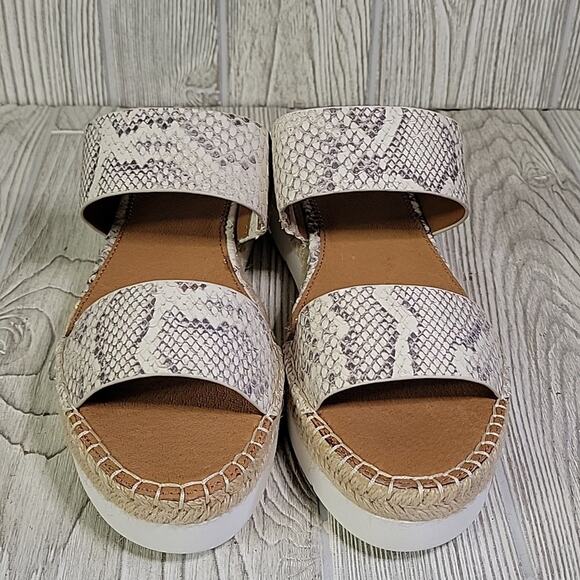 Franco Sarto Cappy Platform Slide Sandals Leather Snakeprint Womens Size 11 NEW - Picture 4 of 14